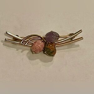 Vintage Scarab Brooch Pin signed GMS 12K Gold Filled